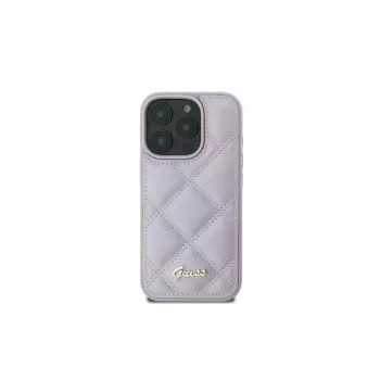 Guess GUHCP16SPSQSQSU Quilted Metal Logo Hard Case for Apple iPhone 16 6.1 inch - Light Purple
