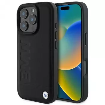 BMW Hot Stamp Leather Hard Case for iPhone 16 Pro 6.3