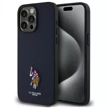 U.S. POLO ASSN. Embroidered DH Colour Case for Apple iPhone 15 Pro Max 6.7 inch Navy