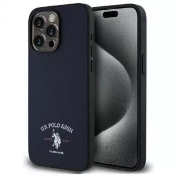 U.S. POLO ASSN. USHCP15XPARV Protective Case for Apple iPhone 15 Pro Max 6.7 inch Navy Blue with Printed DH Logo