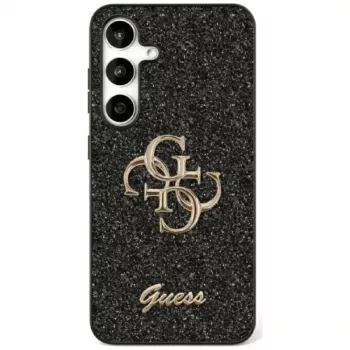 Guess Fixed Glitter Big 4G Metal Logo Case for Samsung Galaxy S25+ (Black)