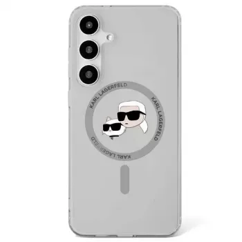 KARL LAGERFELD Button Karl & Choupette Heads Printed Logo MagSafe Case for Samsung Galaxy S25, Black