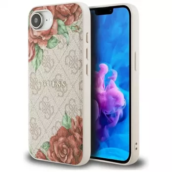 Guess 4G Flowers Print MagSafe Case for iPhone 16e / 17e, Pink