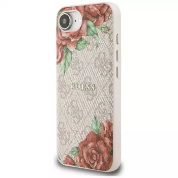 Guess 4G Flowers Print MagSafe Case for iPhone 16e / 17e, Pink