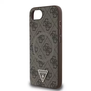 Guess 4G Ring Triangle Logo MagSafe Case for iPhone 16e (Brown)