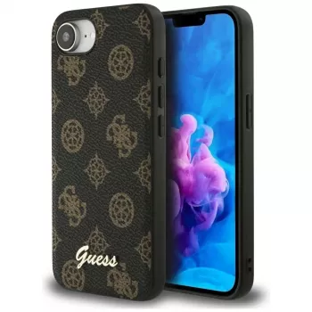 Guess Peony Script Logo MagSafe Case for Apple iPhone 16e / 17e, Black