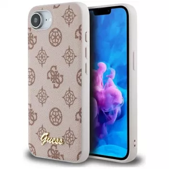 Guess Peony Script Logo MagSafe Case for iPhone 16e / 17e, Brown