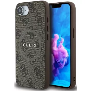 Guess 4G Ring Classic Logo MagSafe Case for Apple iPhone 16e (Brown)