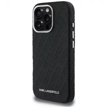 KARL LAGERFELD FW Stamped Karl MagSafe Case for iPhone 16 Pro Max, Black