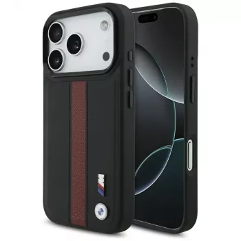 BMW M Perforated Stripe Logo MagSafe Case for iPhone 17 Pro Red