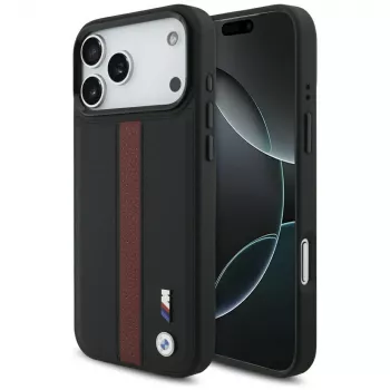 BMW M Perforated Stripe Logo MagSafe Case for Apple iPhone 17 Pro Max, Red
