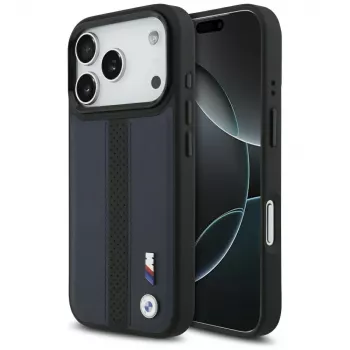 BMW M Perforated Stripe Logo MagSafe Case for Apple iPhone 17 Pro, Navy Blue