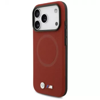 BMW M Series Metal Logo MagSafe Back Cover for Apple iPhone 17 Pro, Red