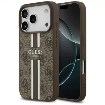 Guess 4G Printed Stripes MagSafe Case for Apple iPhone 17 Pro - Brown