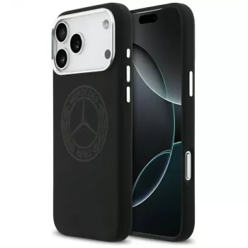 Mercedes Silicone Case with Vintage Logo MagSafe for iPhone 17 Pro Max Black
