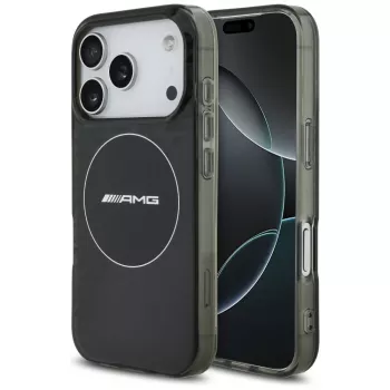 Mercedes AMG Double Layer Transparent Smoked MagSafe Case for iPhone 17 Pro, Black