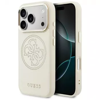 Guess Perforated 4G MagSafe Case for iPhone 17 Pro, beige