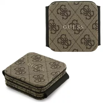 Guess 4G Wireless Charger - 3-in-1 MagSafe Charging Station for iPhone, AirPods and Apple Watch 15W (Brown)