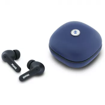 BMW LeatherMetal Logo ENC TWS Bluetooth Earbuds Navy