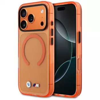 BMW M IML Metal Logos MagSafe Case for iPhone 17 Pro Max, Orange