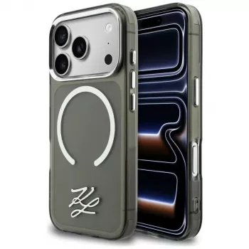 KARL LAGERFELD IML KL Script Logo MagSafe Case for Apple iPhone 17 Pro, Black