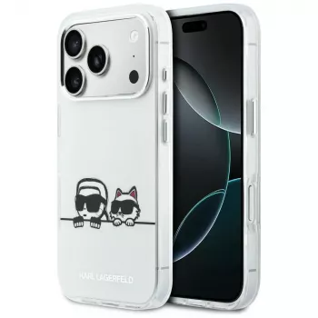 KARL LAGERFELD IML Karl & Choupette Peekaboo Logo MagSafe Case for Apple iPhone 17 Pro, White