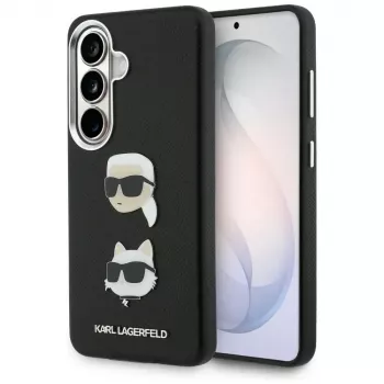KARL LAGERFELD Saffiano Double Heads Metal Case for Samsung Galaxy S26, Black
