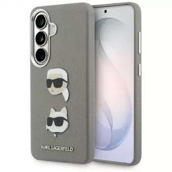 Karl Lagerfeld Saffiano Double Heads Metal Case for Samsung Galaxy S26, Silver
