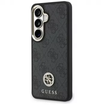 Guess 4G Big Rhinestone Triangle Strap MagSafe Phone Case Set for Samsung Galaxy S26 - Black