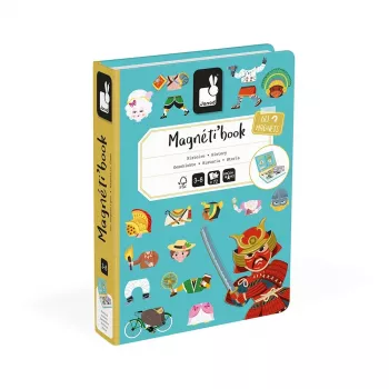 Janod Magnetibook History - Magnetic Learning Toy for Children Aged 3-8