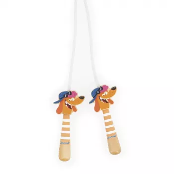 Janod Applepop Dog Jump Rope with Wooden Handles 3+