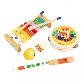 Janod Gioia Musical Toy Set – 5 Instruments, Wooden, Pastel Colours, from 18 Months