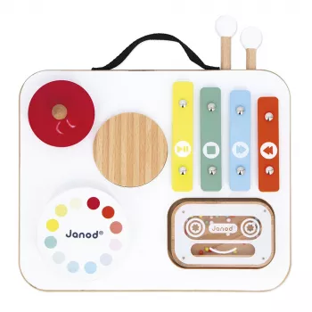 Janod Confetti Musical Activity Board with Carry Handle J07679