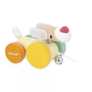 Janod Zigolos Wooden Pull-Along Dog Toy 12m+