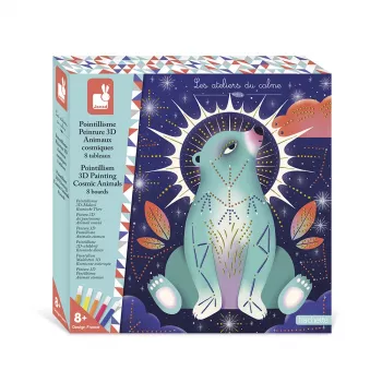 Janod Dot Painting Craft Kit Pointillism 3D Space Animals 8+