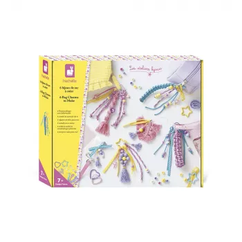 Janod DIY Bag Charm Creative Kit for Keyrings, Felt Craft Kit, Ages 7+
