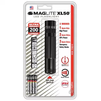 MAGLITE XL50 LED Torch 200 Lumens Black