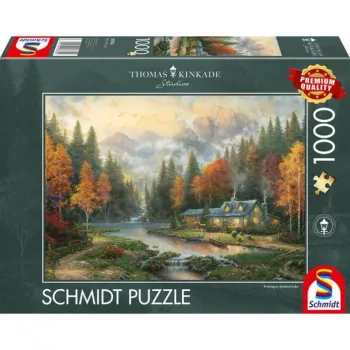 Schmidt Thomas Kinkade Studios Autumn Evening at the Lake 1000 Piece Puzzle