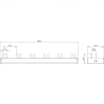 SIEMENS 5ST3675-0 Pin Busbar 10mm² 3p/N 6xAFD+6xComp. 12TE