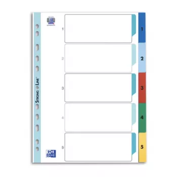 Oxford Index A4 1-5 Multicoloured 5 Tabs 1 Set