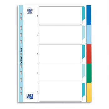 Oxford Divider Strips DIN A4 Full Format Blank Assorted 5-Part