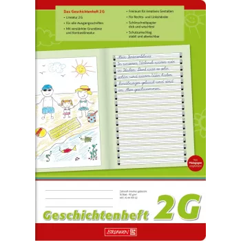 BRUNNEN Story Book Ruling 2G Lined DIN A4 without Margin 16 Sheets