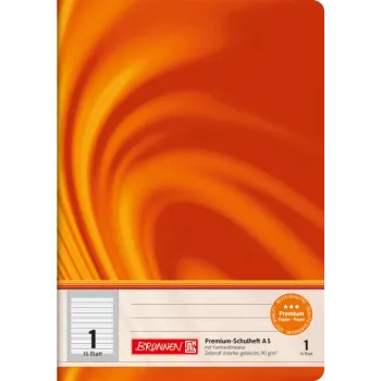 Brunnen Vivendi A5 School Exercise Book, Contrast Ruling, Ruling 1, Orange