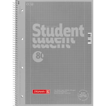 Brunnen College Block A4 Squared Ruling 28 80 Sheets 90g Premium Silver 2 Margin Lines