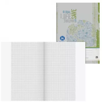 Brunnen exercise book recycled Lineatur 26 squared with margin A4 16 sheets 32 pages 70 g/m² recycled paper Blue Angel