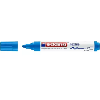 EDDING 4500 Textile Marker Light Blue Round Tip Medium 1 Piece