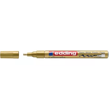EDDING 4-753053 Gold Paint Marker - Round Tip - 1-2 mm Line Width - Aluminium Barrel - Oil-Based - Permanent - High Opacity