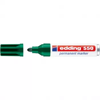 EDDING 550 Permanent Marker, Green, 3-4 mm Round Tip (000927-004 / 4-550004)