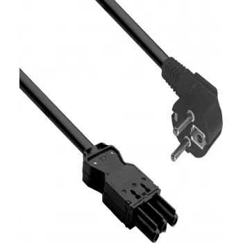 HELOS GST18 Power Connection Cable CEE 7/7 90° Plug to GST18 Socket 7.5m Black