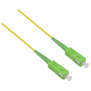 HELOS Fibre Optic OS2 Patch Cable Simplex LSZH 2.0mm SC/APC-SC/APC Yellow 20m